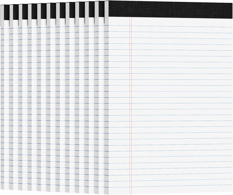 Ciphyfee 12pcs Legal Pads 8.5 x 11, Notepads 8.5 x 11 College Ruled Notebook, Writing Pads of Paper,White Note Pads, Memo Pad Papers Perforate Legal Notepads Narrow Ruled Line,30 Sheets/Pack - Image 1